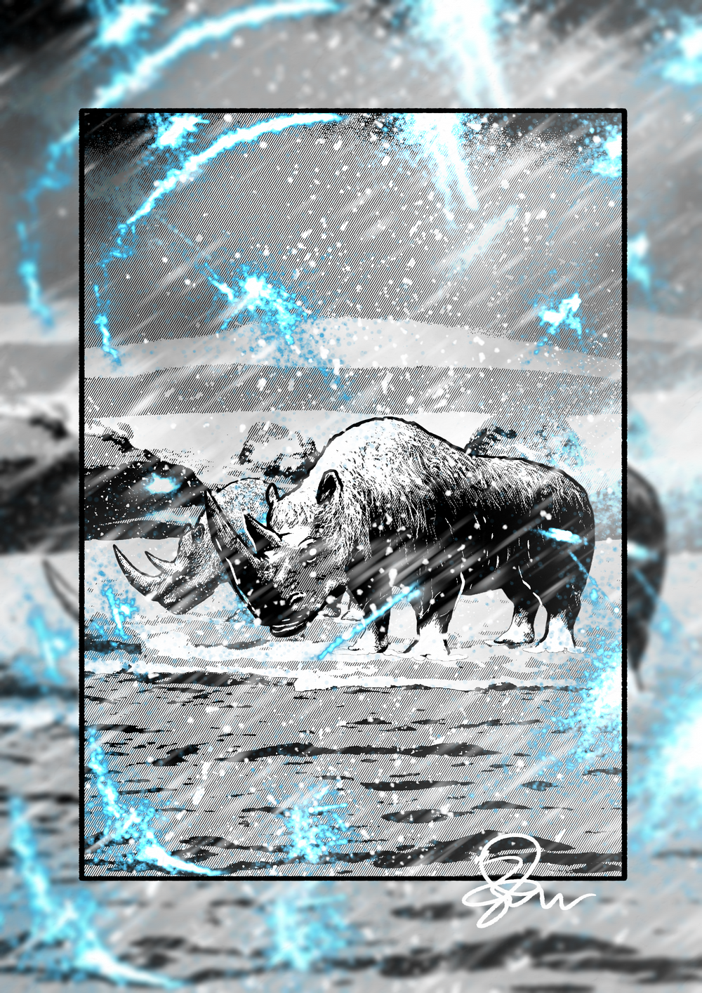 The Cold Winds - Paleohorror art print by Ambrite Art