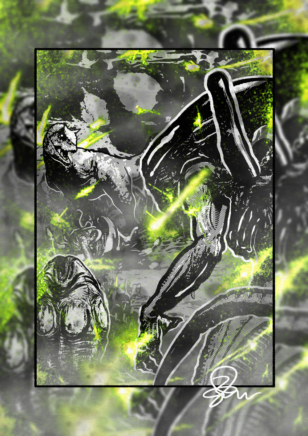 The Xenomorph - Paleohorror art print by Ambrite Art