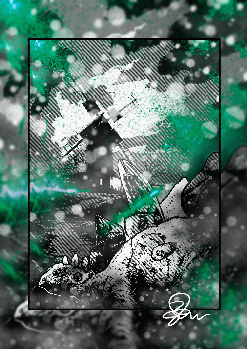 Stegostein - Paleohorror art print by Ambrite Art