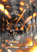 Primitive War - Paleohorror art print by Ambrite Art