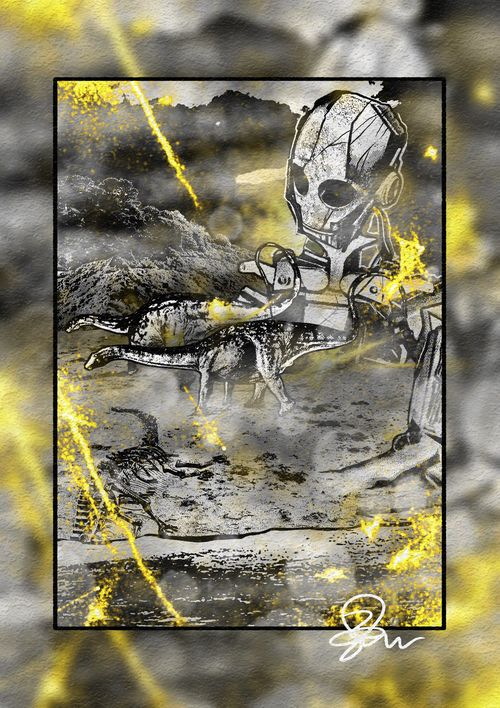 AI Ruins - Paleohorror art print by Ambrite Art