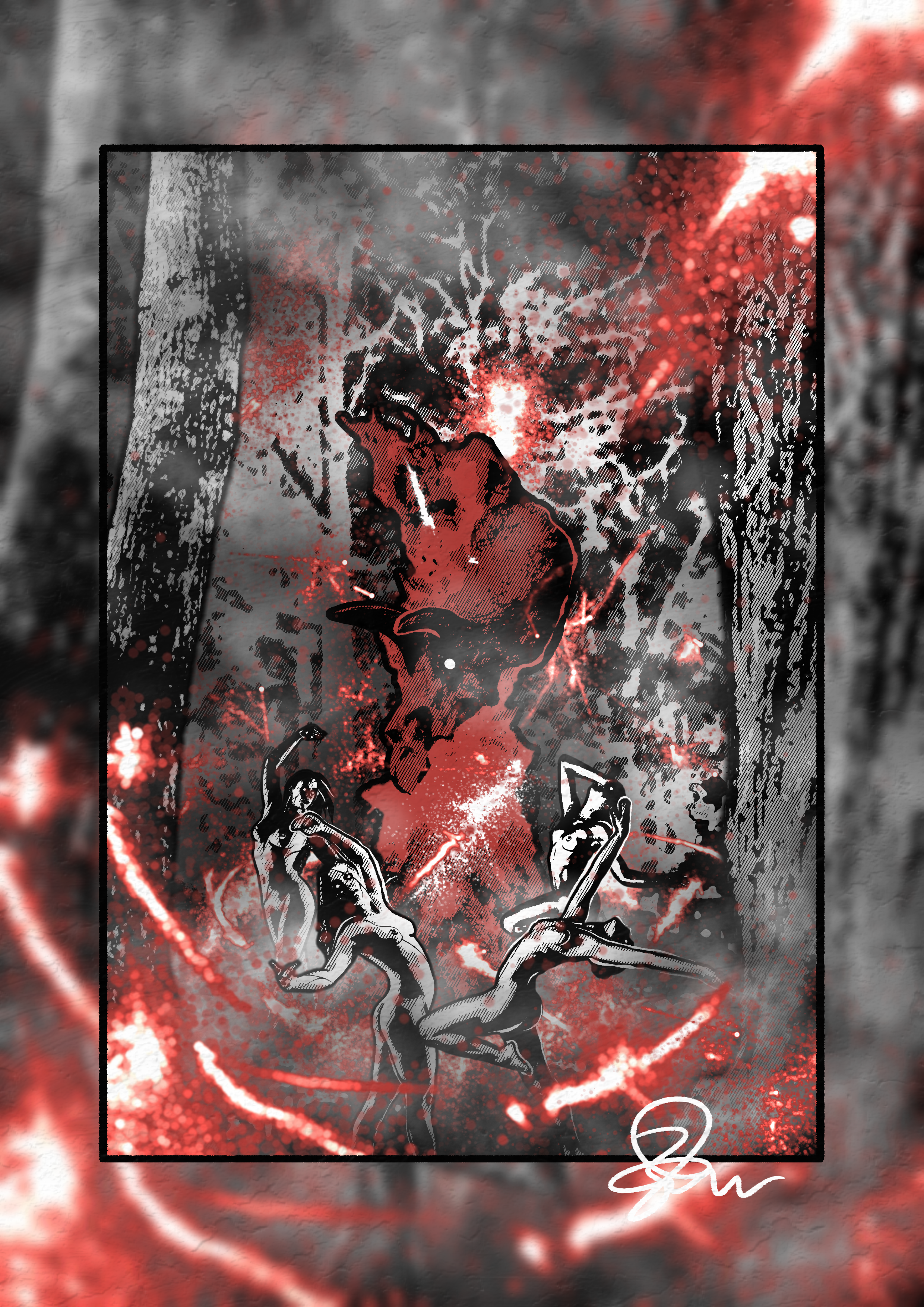 The Ritual - Paleohorror art print by Ambrite Art