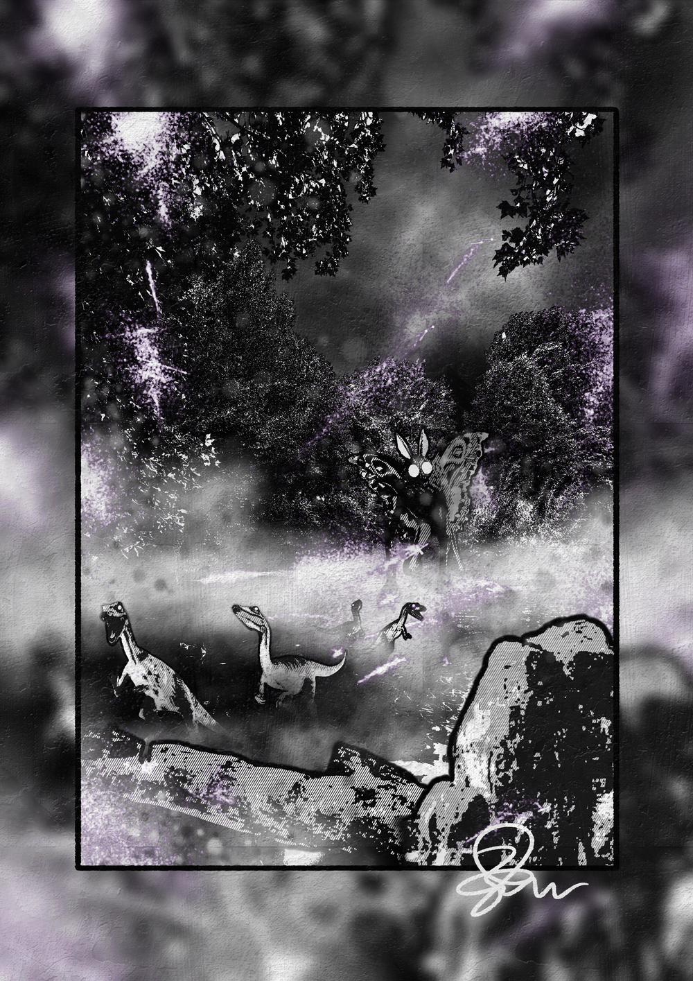 Mothman - Paleohorror art print by Ambrite Art