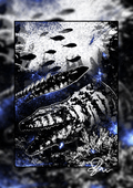 The Depths Below - Paleohorror art print by Ambrite Art