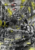 I'll Be Back - Paleohorror art print by Ambrite Art