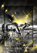 Macrauchenia - Paleohorror art print by Ambrite Art