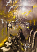 Compsognathus Attack - Paleohorror art print by Ambrite Art