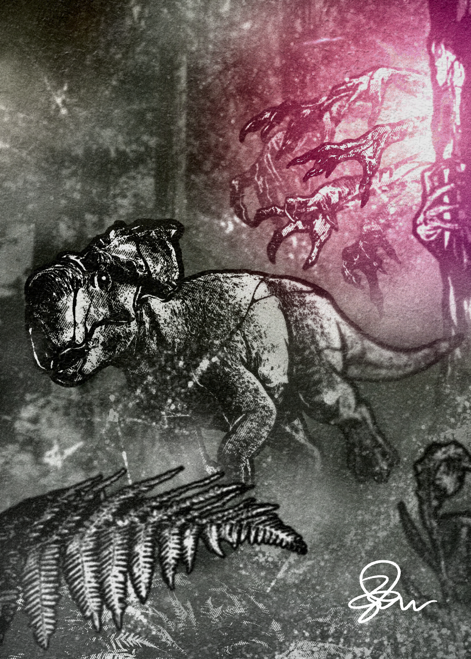 The Entity - Paleohorror art print by Ambrite Art